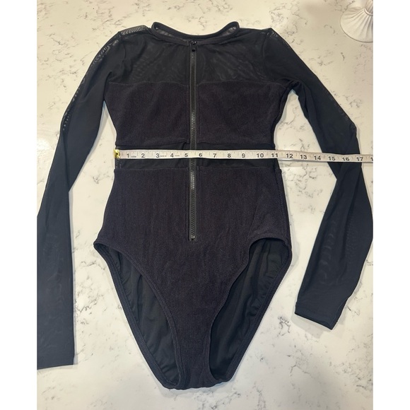 Michael Kors Stretch Nylon Zip-Up Swimsuit - Size 4 (Small) - Picture 12 of 13